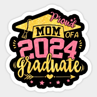 Mom Of A 2024 Graduate Senior 24 College Proud Mother Mama Sticker